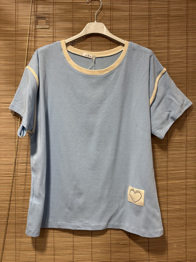 T-shirt l'Amor é Bello bleu ciel