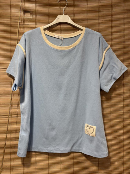 T-shirt l'Amor é Bello bleu ciel