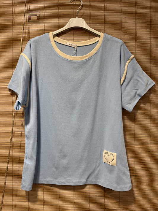T-shirt l'Amor é Bello bleu ciel