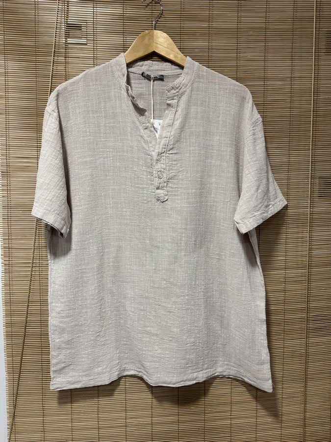 T-shirt CLAUDIO boutons sable