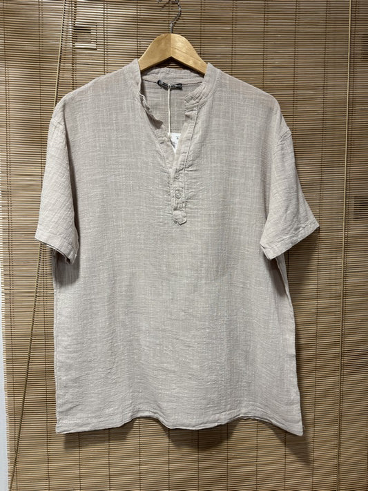 T-shirt CLAUDIO boutons sable