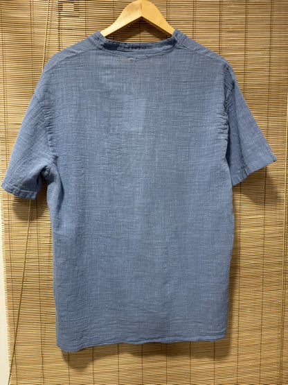 T-shirt CLAUDIO boutons bleu jean