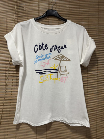 T-shirt blanc COTE D'AZUR