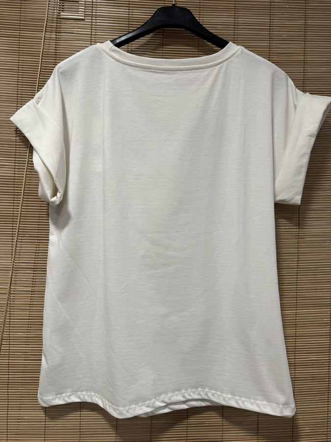 T-shirt blanc SARDINES vert