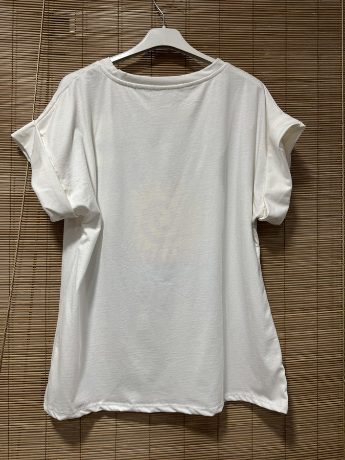 T-shirt blanc LE SOLEIL bleu
