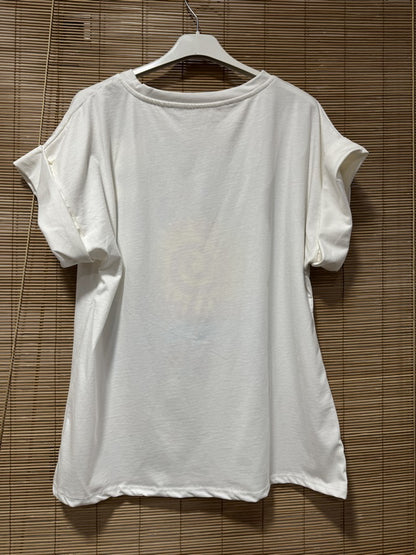 T-shirt blanc LE SOLEIL bleu