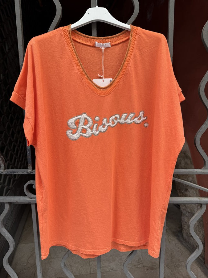 T-shirt BISOUS orange