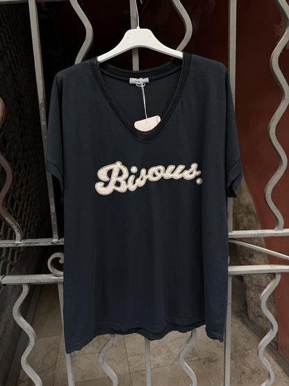 T-shirt BISOUS noir