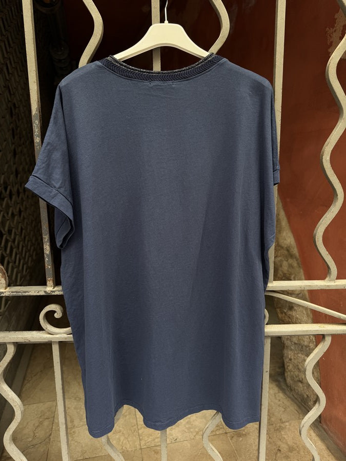 T-shirt BISOUS bleu marine