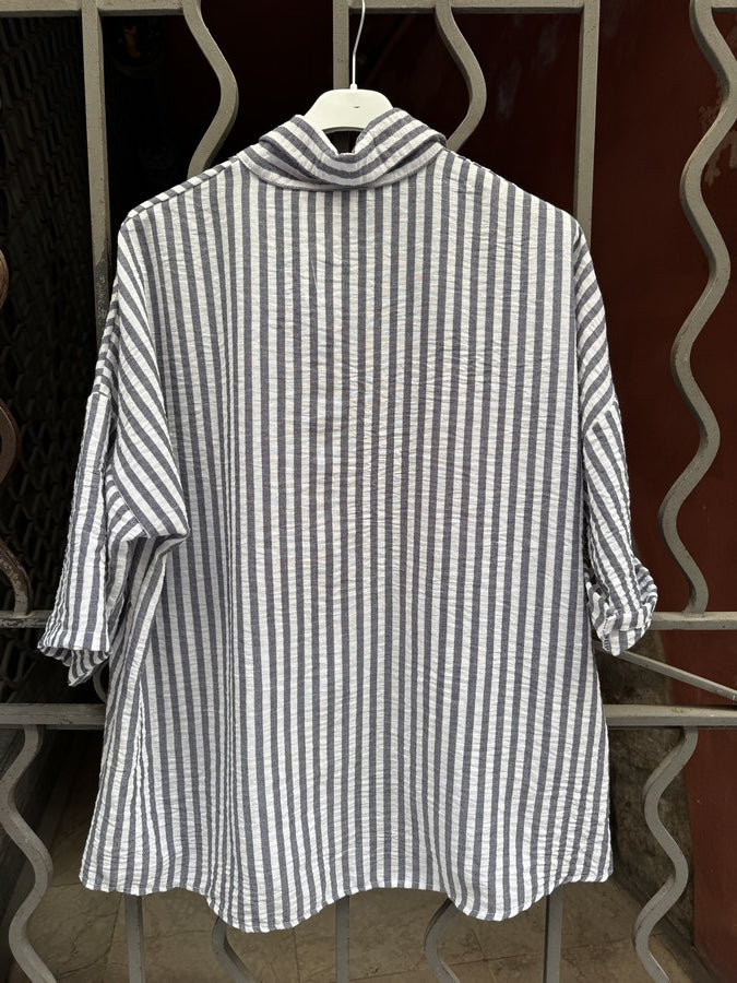 GRANDE TAILLE - Chemise rayée bleu marine
