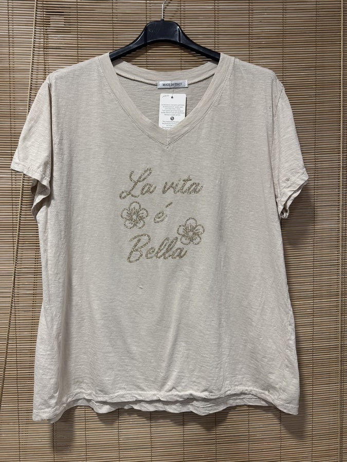 T-shirt La Vita é Bella sable