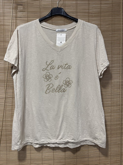 T-shirt La Vita é Bella sable