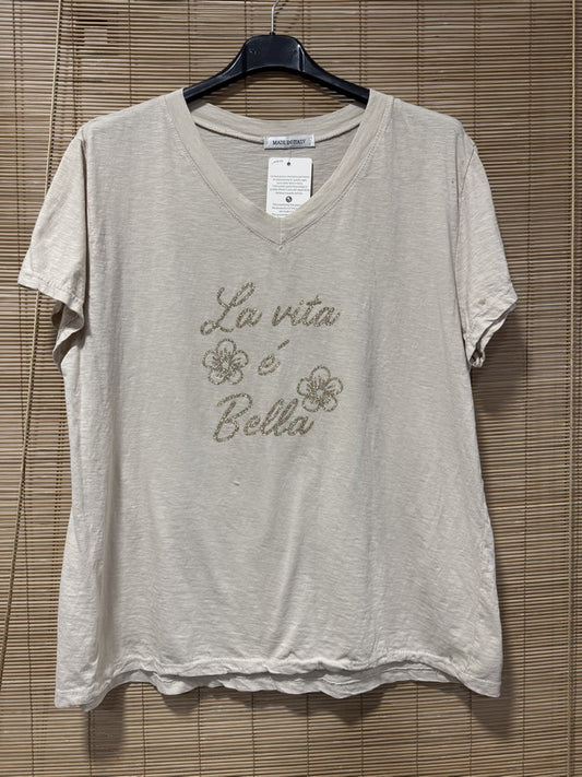T-shirt La Vita é Bella sable