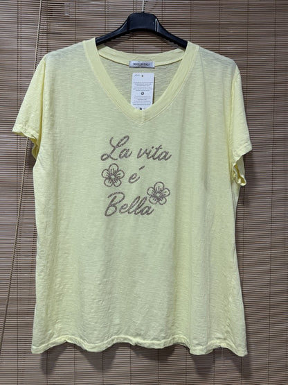 T-shirt La Vita é Bella jaune