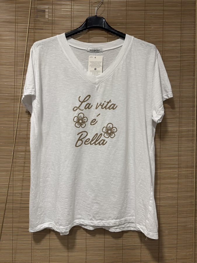 T-shirt La Vita é Bella blanc