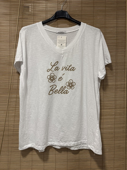 T-shirt La Vita é Bella blanc