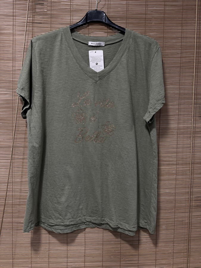 T-shirt La Vita é Bella kaki