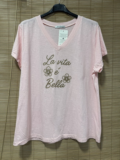 T-shirt La Vita é Bella rose