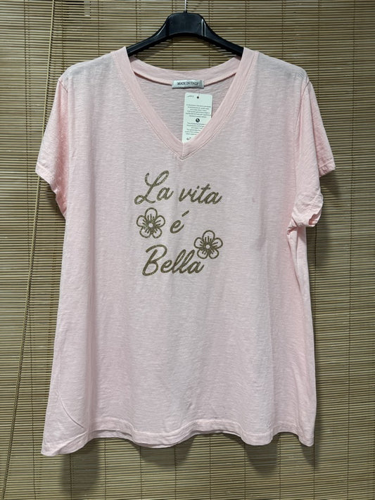 T-shirt La Vita é Bella rose