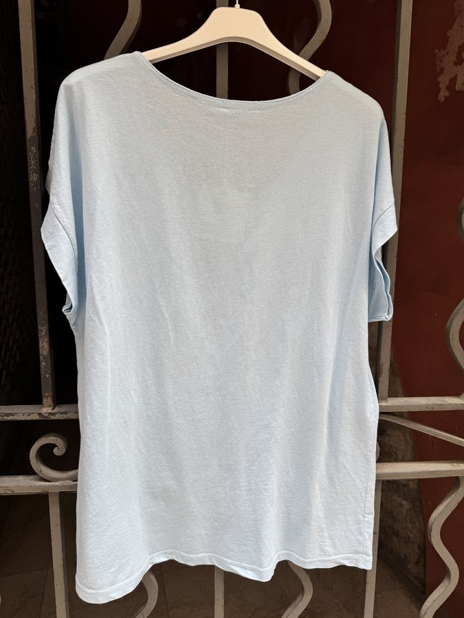 GRANDE TAILLE - T-shirt Champagne bleu ciel