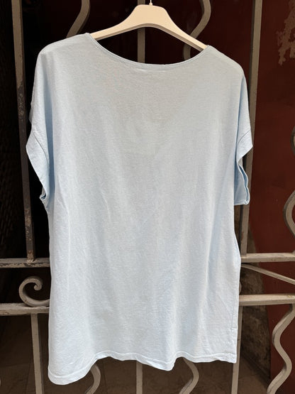 GRANDE TAILLE - T-shirt Champagne bleu ciel