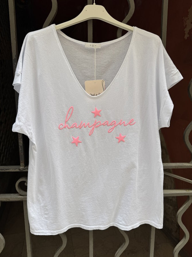 GRANDE TAILLE - T-shirt Champagne blanc