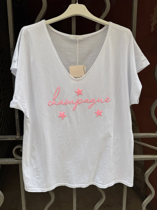 GRANDE TAILLE - T-shirt Champagne blanc