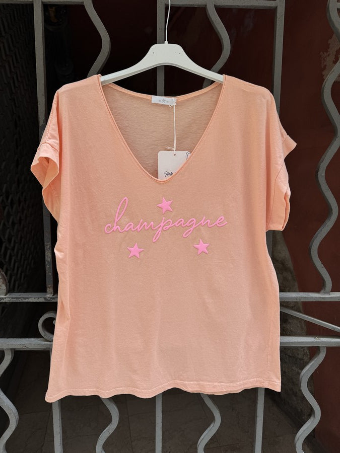 GRANDE TAILLE - T-shirt Champagne orange
