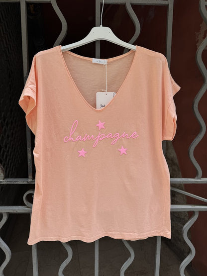 GRANDE TAILLE - T-shirt Champagne orange