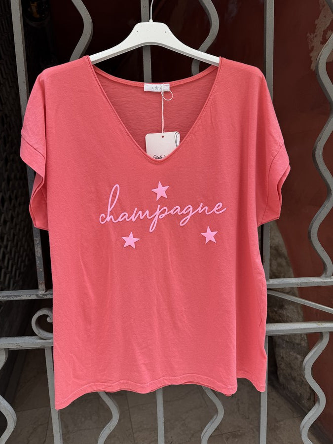 GRANDE TAILLE - T-shirt Champagne corail
