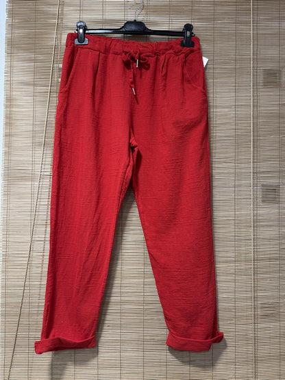 Pantalon en coton rouge