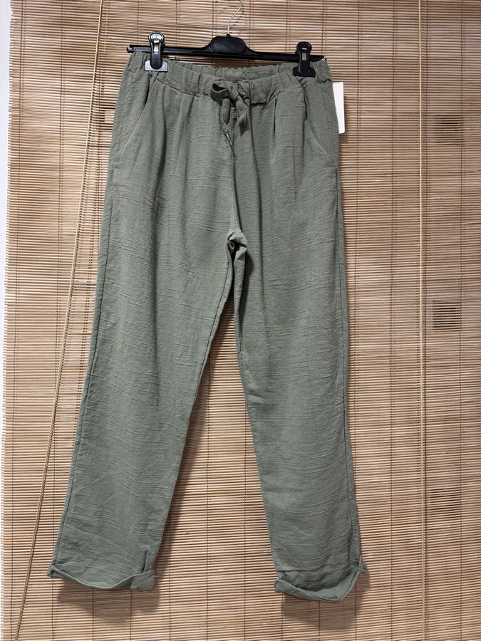 Pantalon en coton kaki