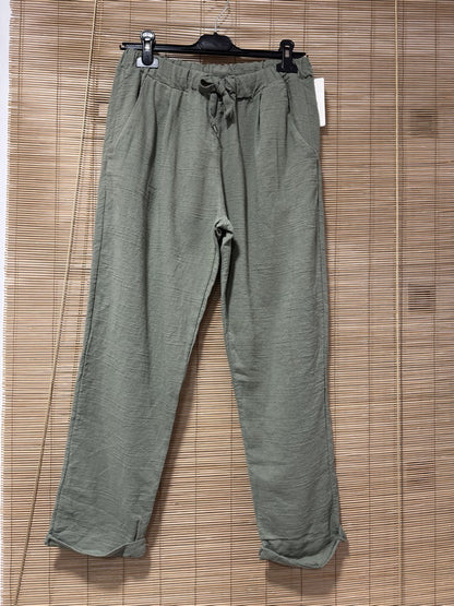 Pantalon en coton kaki