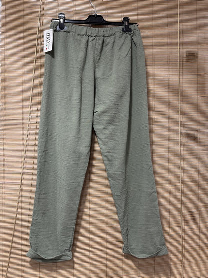 Pantalon en coton kaki