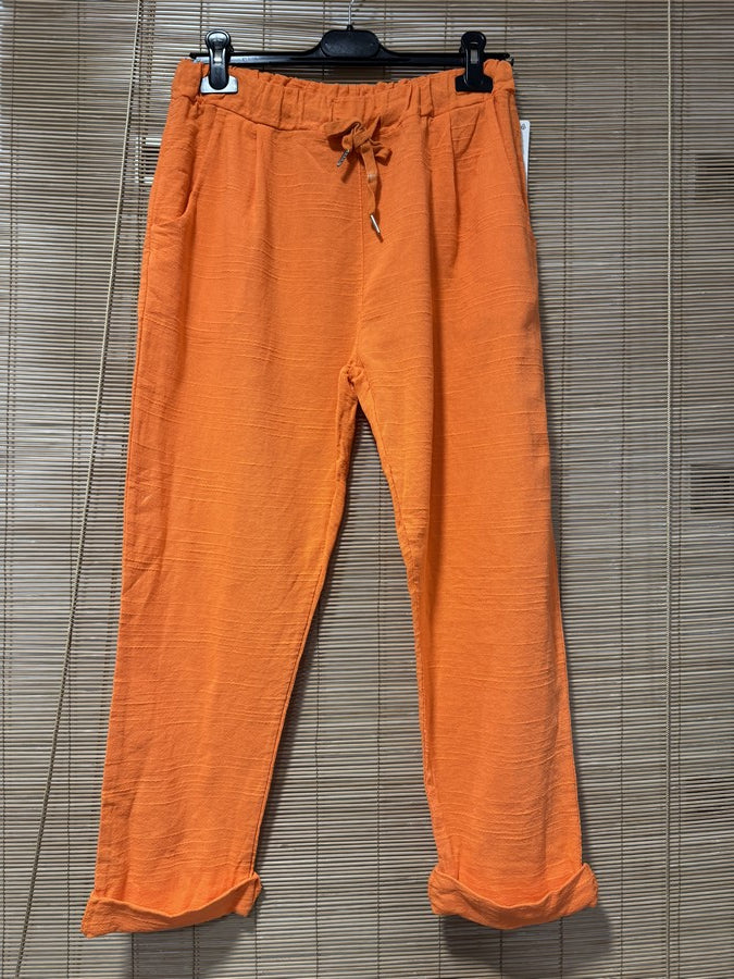 Pantalon en coton orange