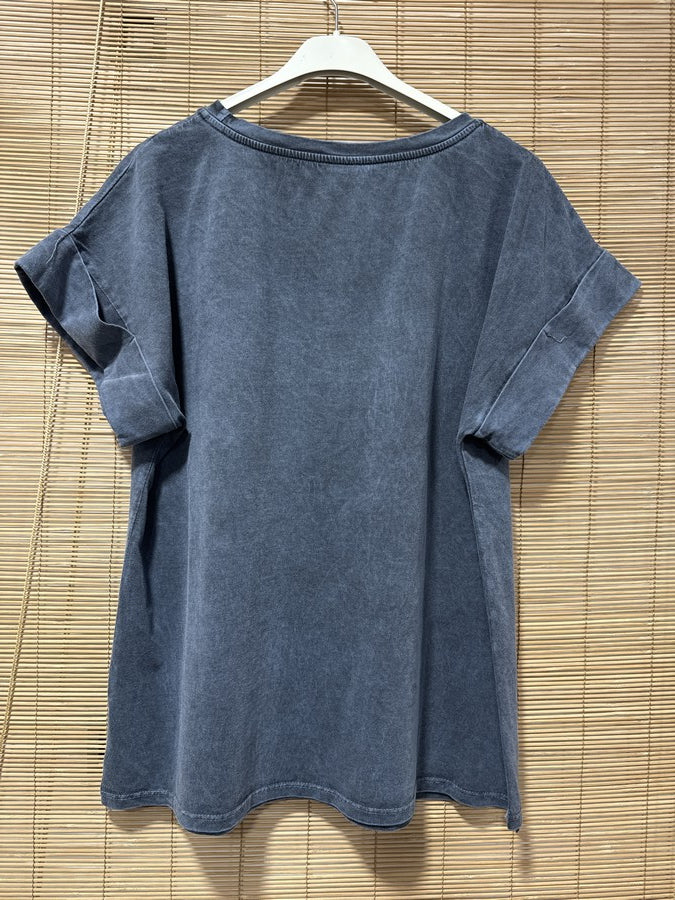 T-shirt anthracite Love arc en ciel