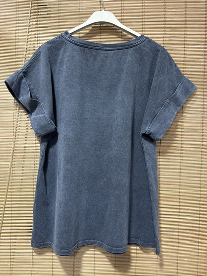 T-shirt anthracite Love arc en ciel