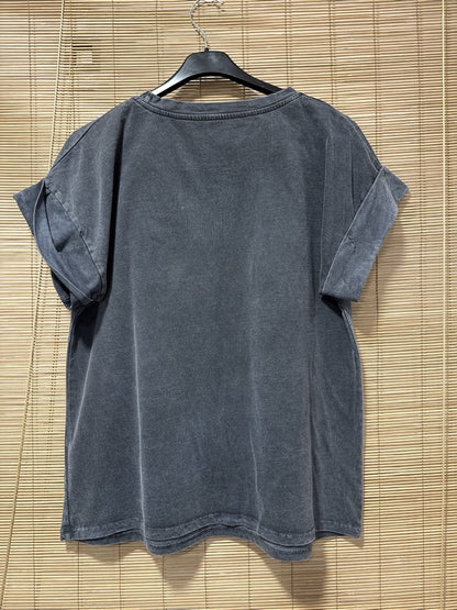 T-shirt anthracite SARDINES rose/violet