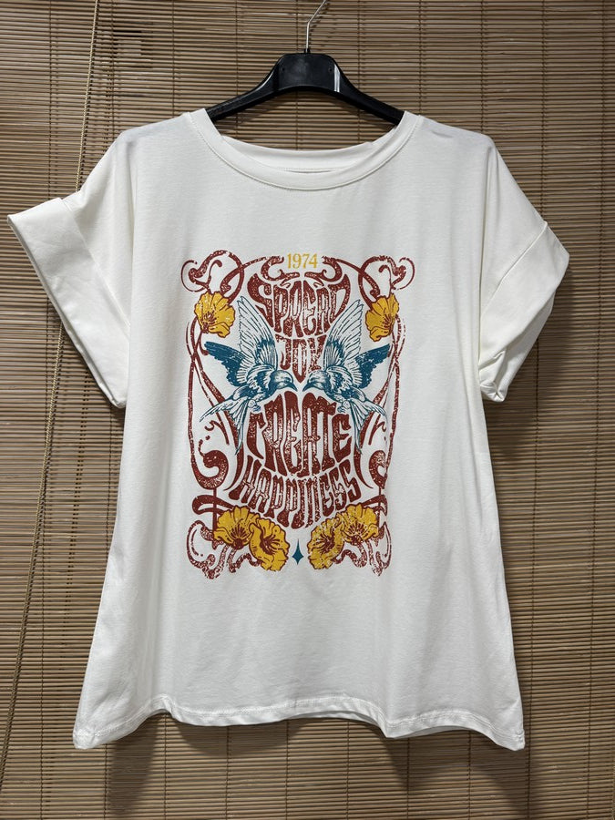 T-shirt blanc HIRONDELLES