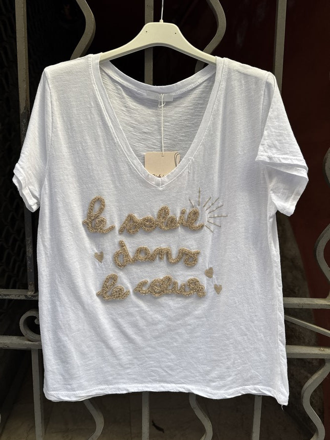 T-shirt Le soleil dans le Coeur sable