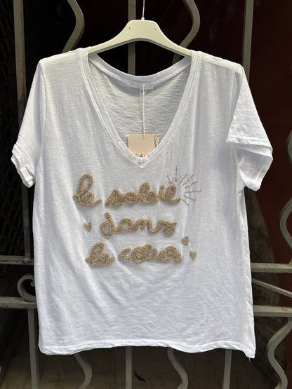T-shirt Le soleil dans le Coeur sable