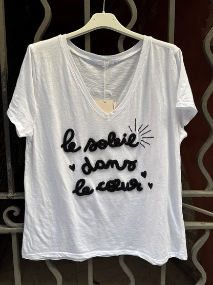 T-shirt Le soleil dans le Coeur noir