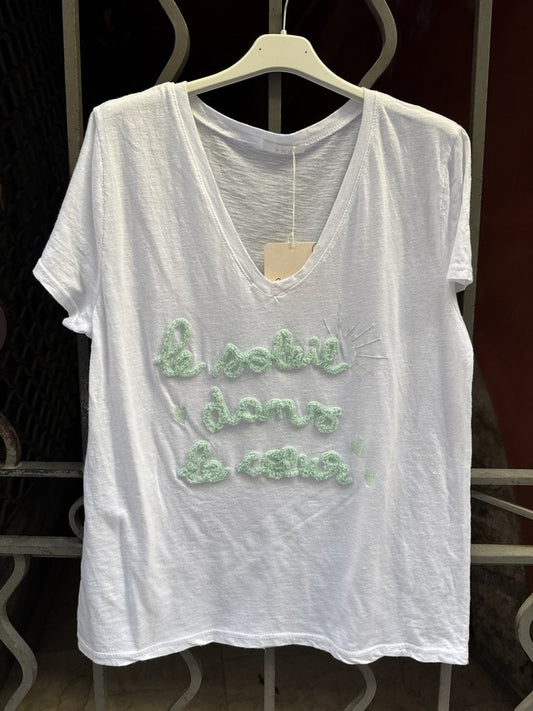 T-shirt Le soleil dans le Coeur menthe