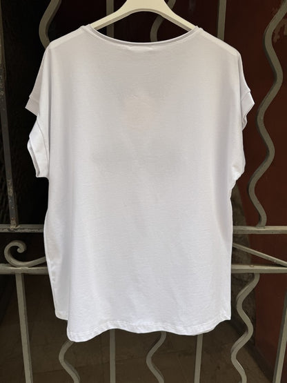 T-shirt blanc POISSON kaki