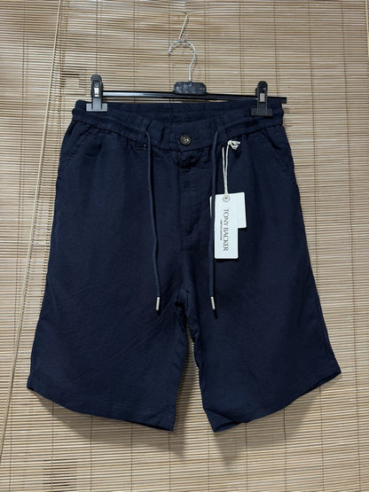 Short en lin KACEY bleu marine