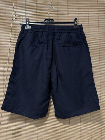 Short en lin KACEY bleu marine