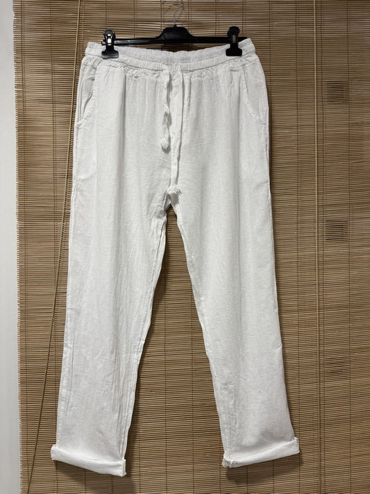 Pantalon en lin REEP blanc
