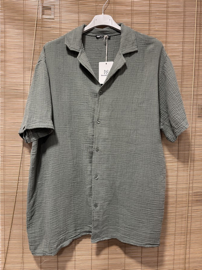 Chemise gaze de coton AARON kaki