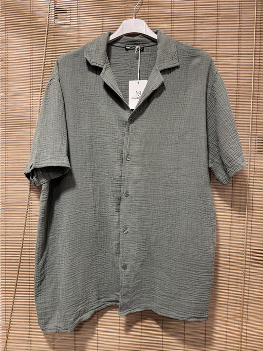 Chemise gaze de coton AARON kaki