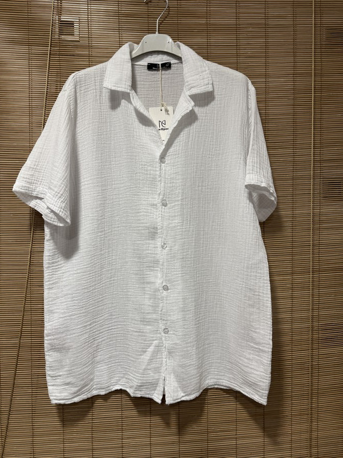 Chemise gaze de coton AARON blanche